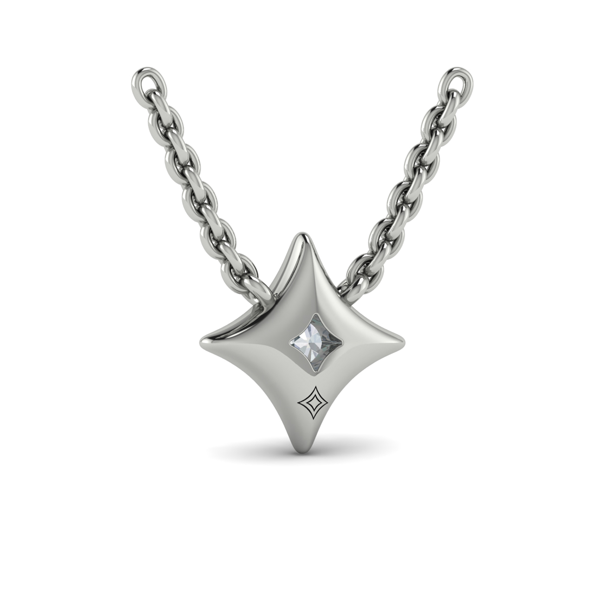 Single Diamond Vlora Star Pendant Necklace