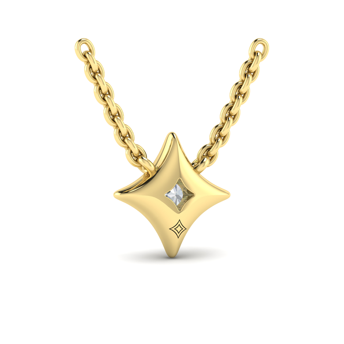 Single Diamond Vlora Star Pendant Necklace