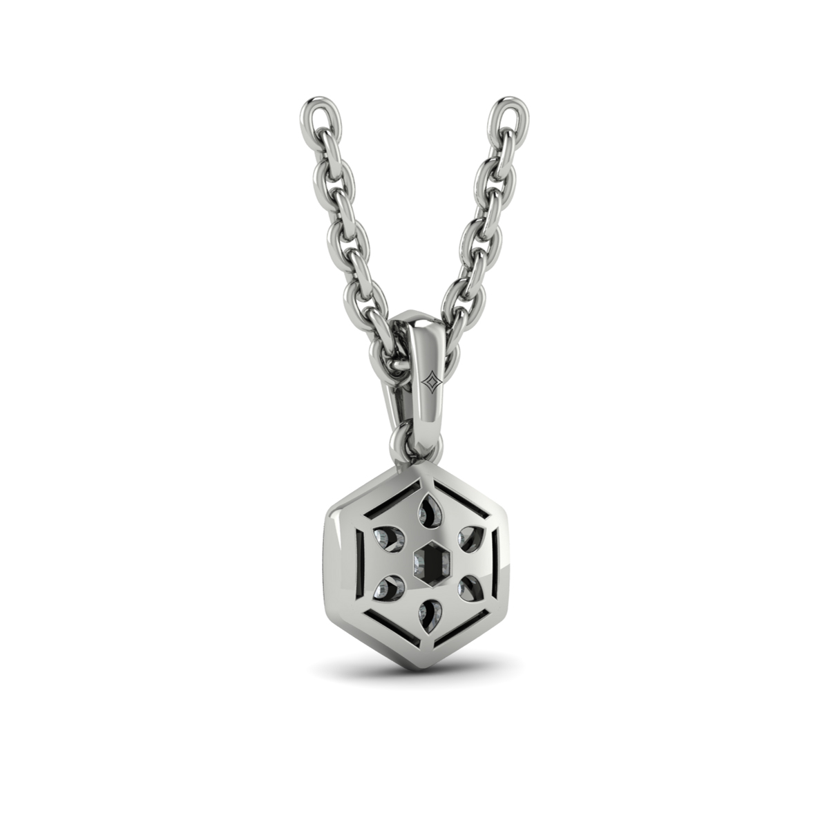 Diamond Cluster Honeycomb Pendant Necklace