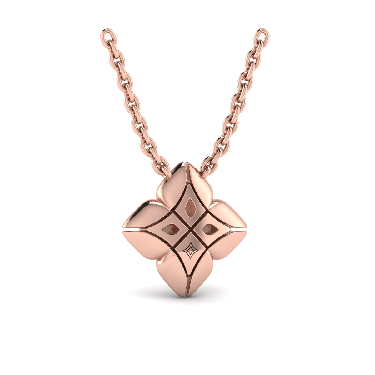Diamond Vlora Star Floral Pendant Necklace