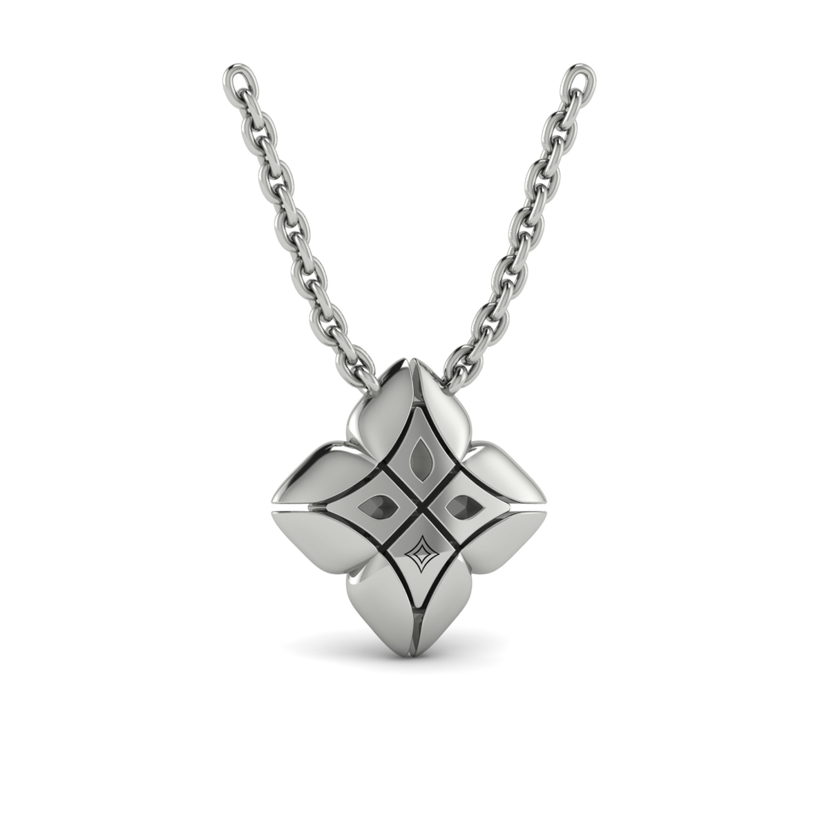 Diamond Vlora Star Floral Pendant Necklace