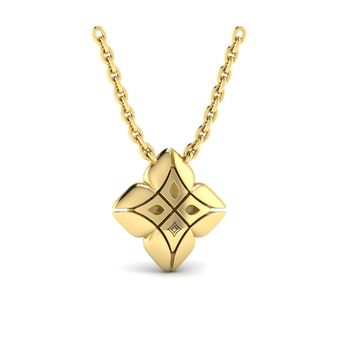 Diamond Vlora Star Floral Pendant Necklace