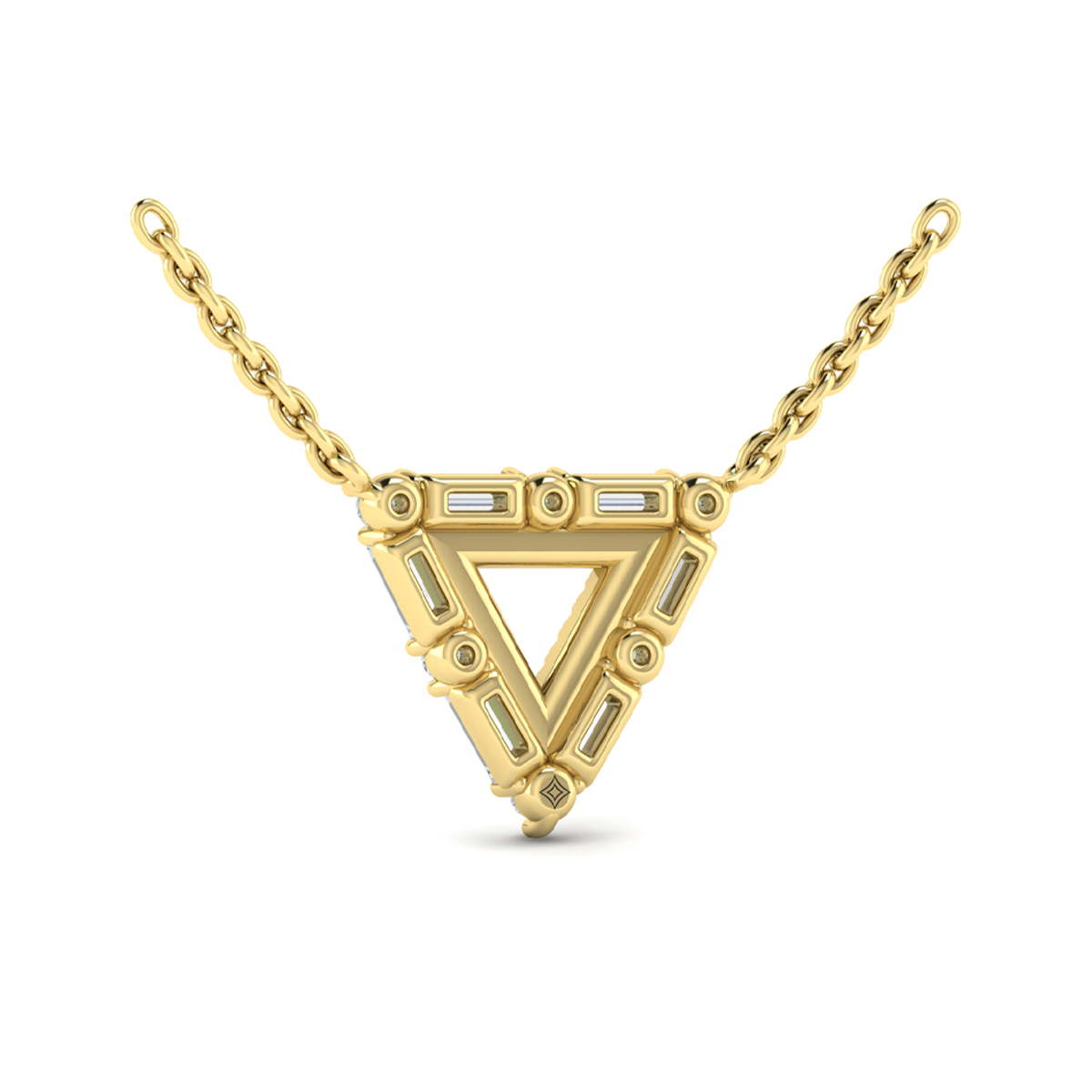 Diamond Baguette Double Trinity Necklace