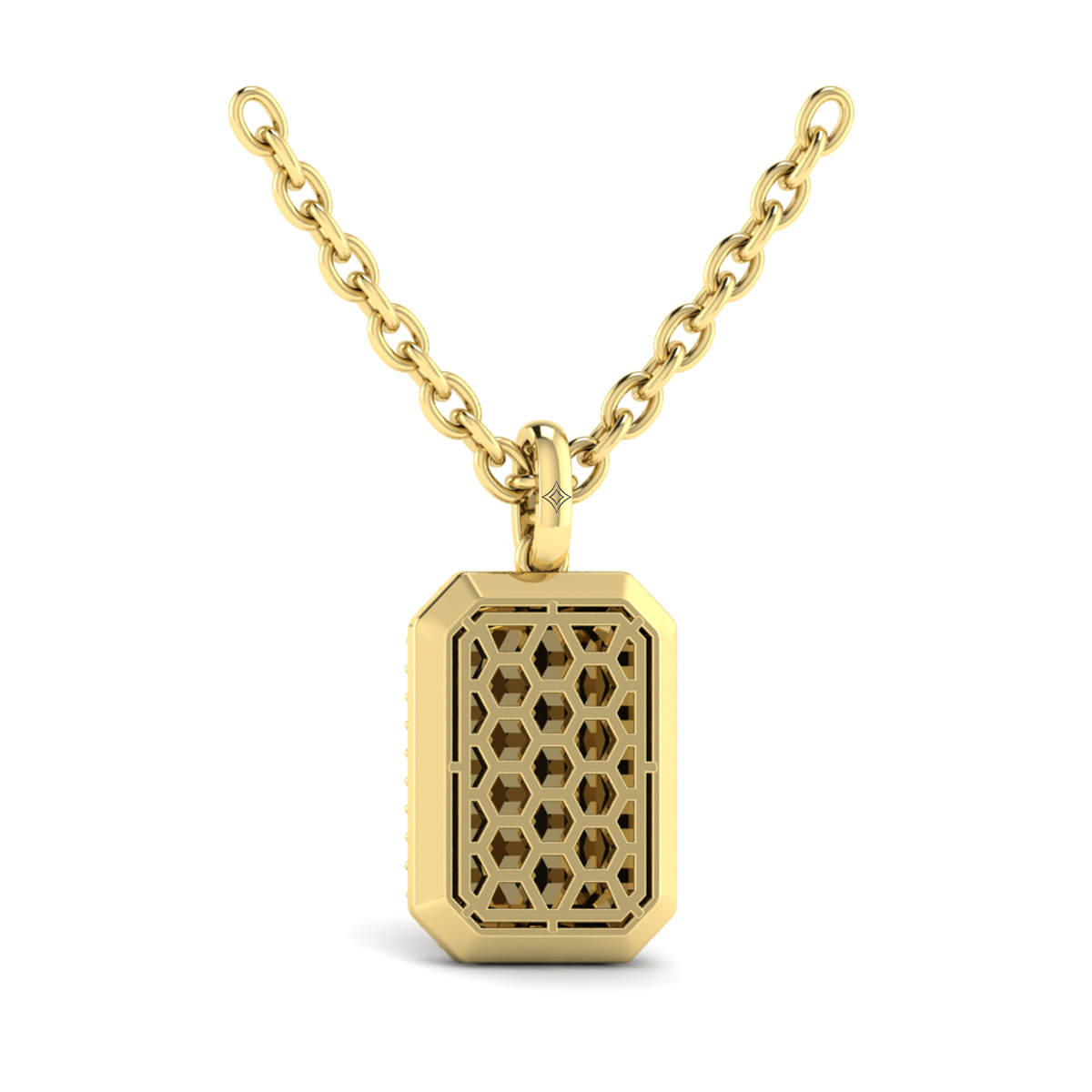 Diamond Medallion Alphabet Pendant Link Necklace, B