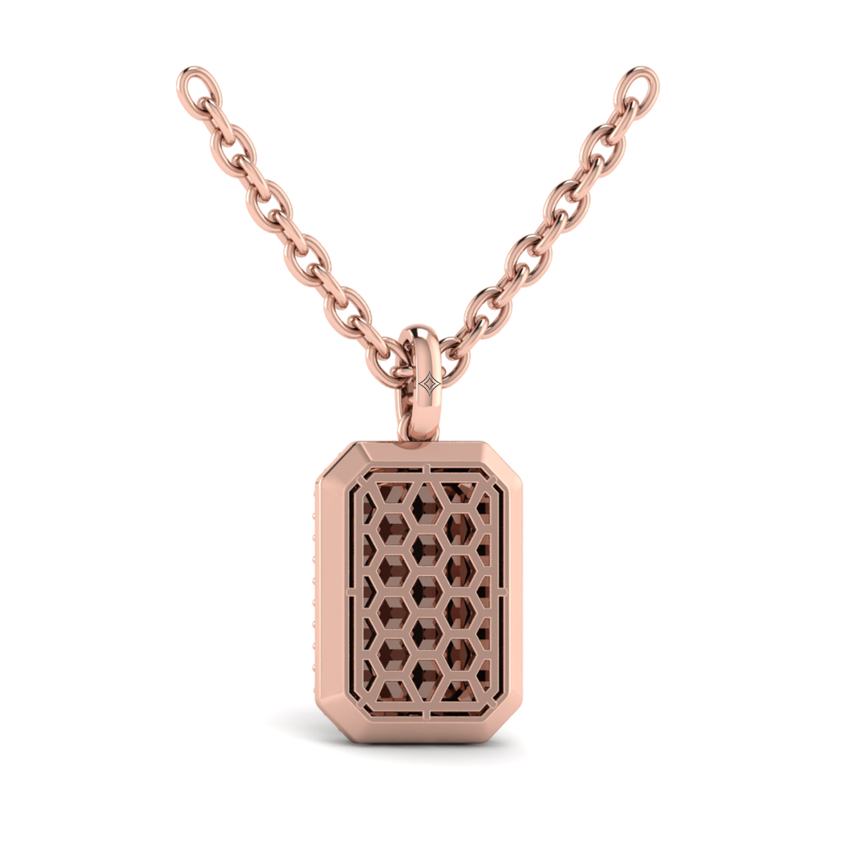 Diamond Medallion Alphabet Pendant Link Necklace, E