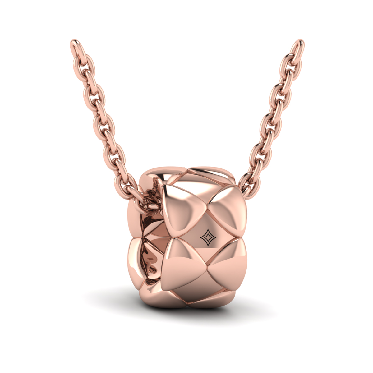 Diamond Cluster Barrel Pendant Necklace