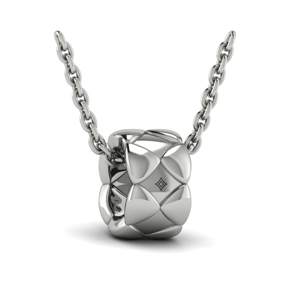 Diamond Cluster Barrel Pendant Necklace
