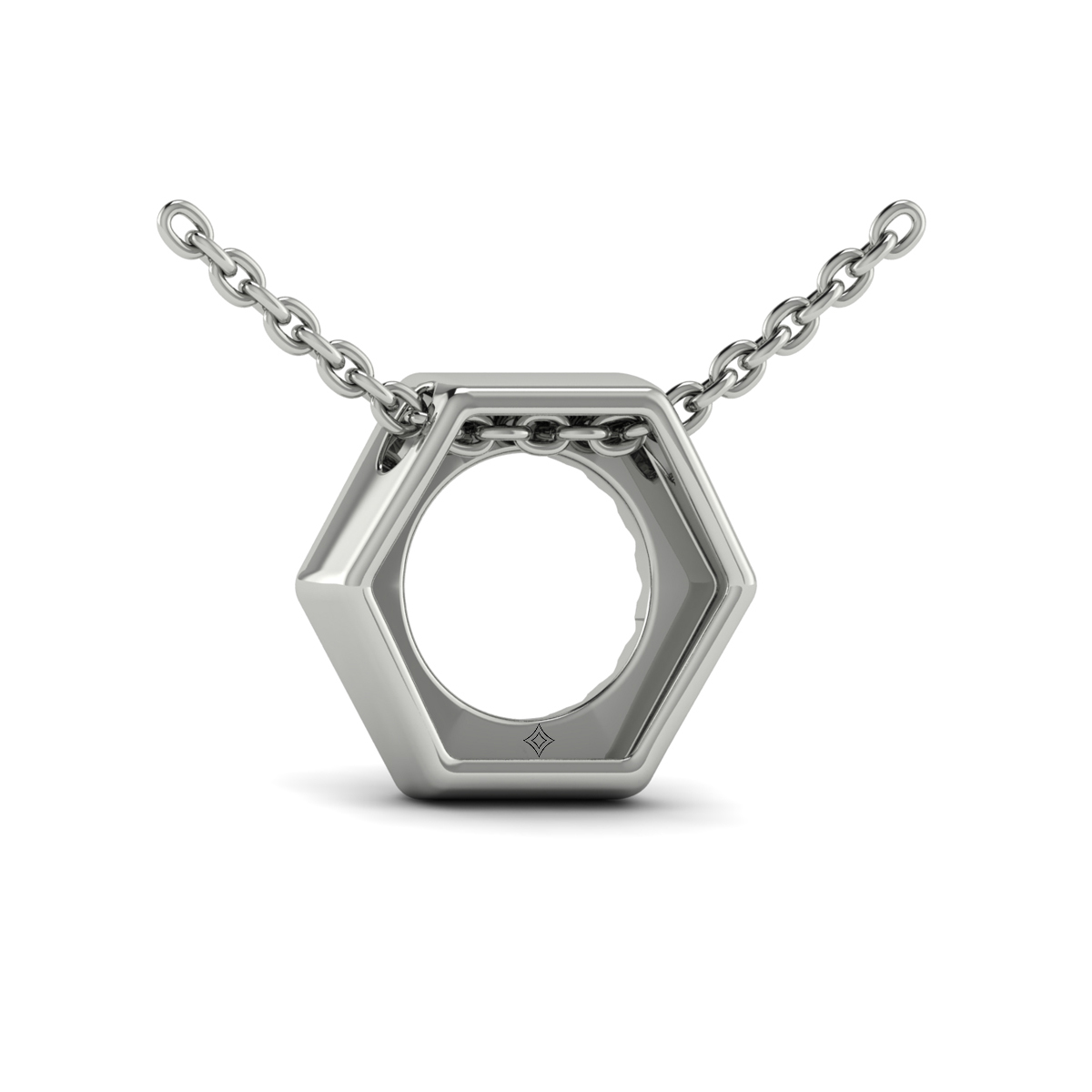 Diamond Open Honeycomb Pendant Necklace
