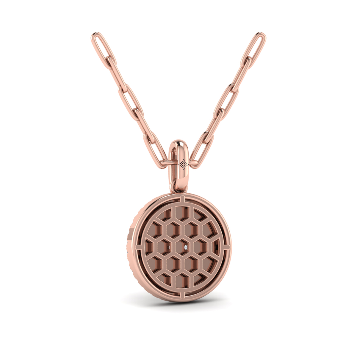 Center Star Diamonds and Bezel Pendant Necklace