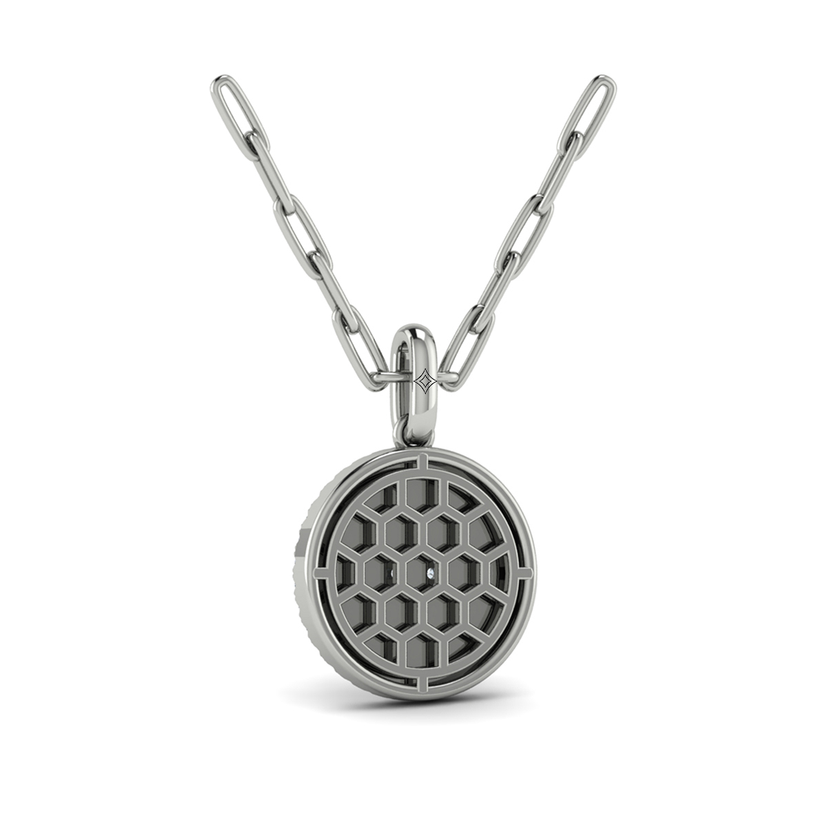 Center Star Diamonds and Bezel Pendant Necklace