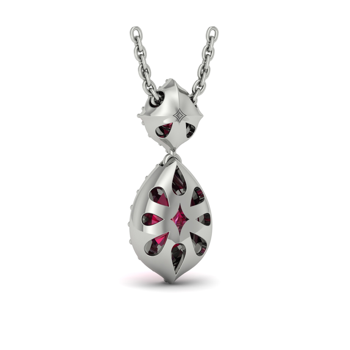 Tear Drop Ruby and Diamond Pendant