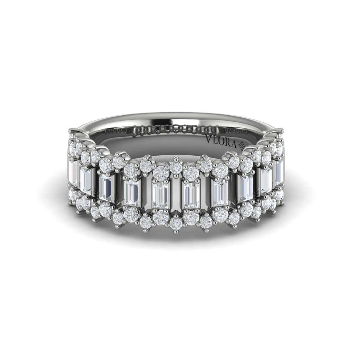 Diamond Baguette and Round Diamond Regal Ring
