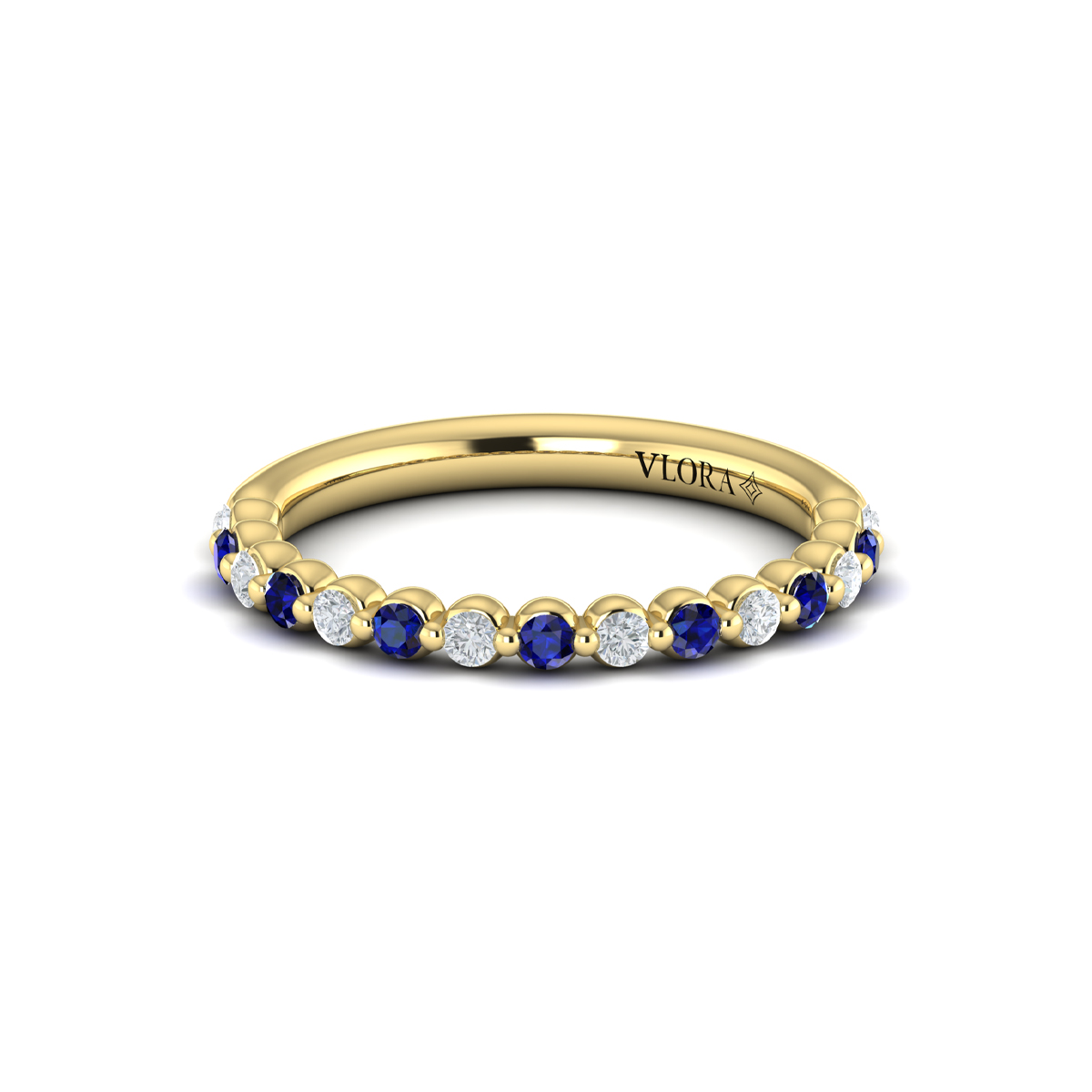 Diamond and Blue Sapphire Ring