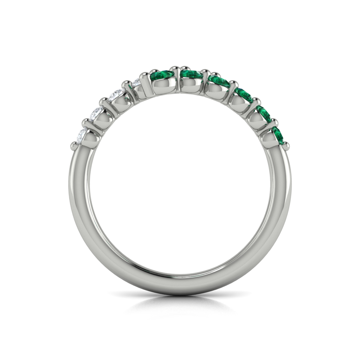 Diamond and Emerald Open Wrap Ring