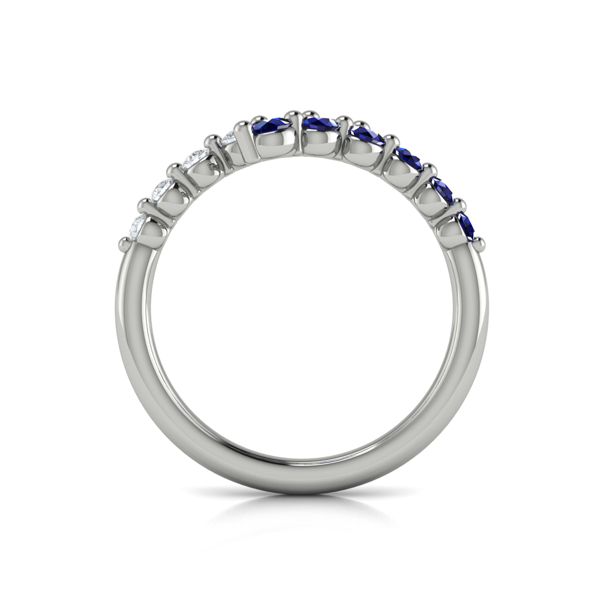 Diamond and Blue Sapphire Open Wrap Ring