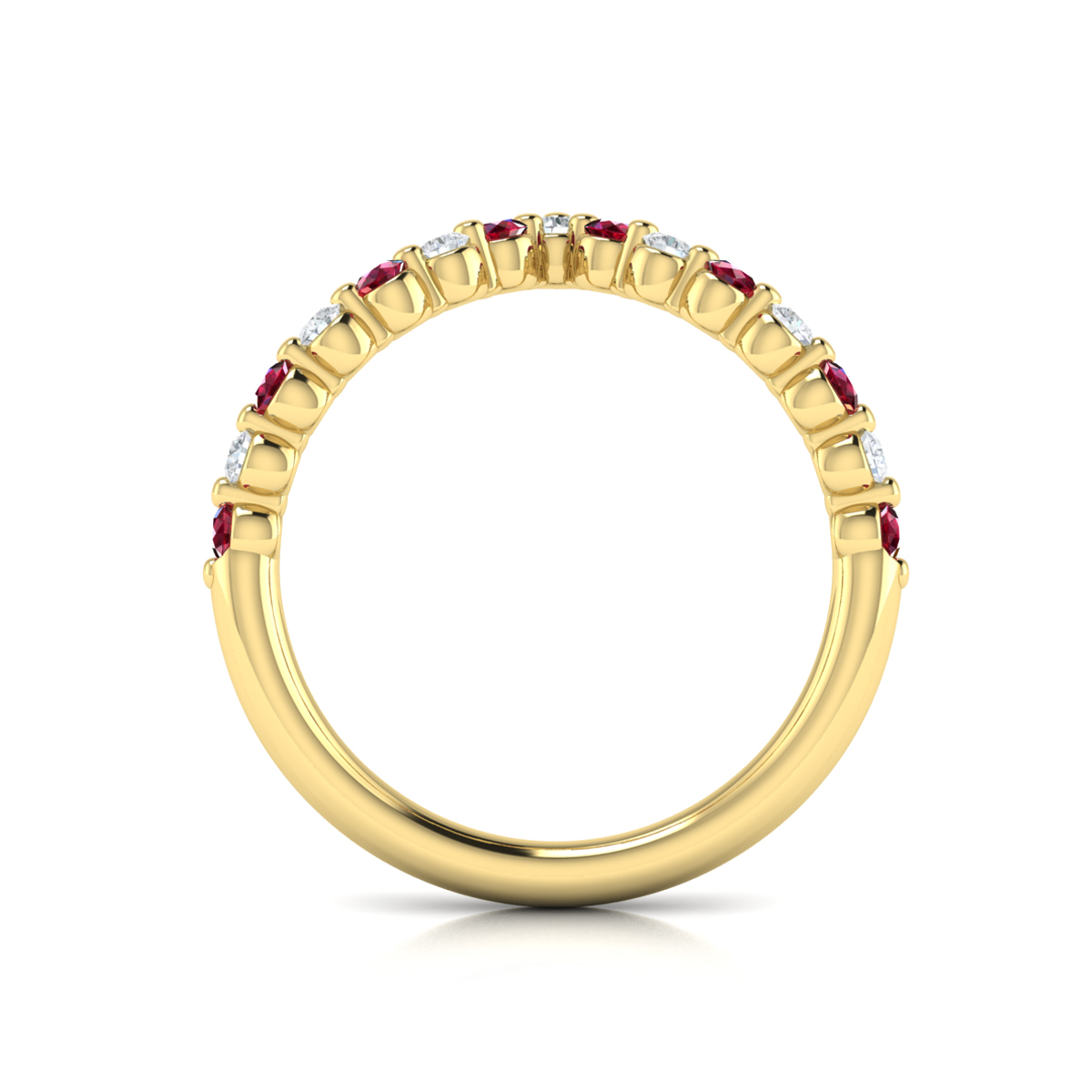 Diamond and Ruby Chevron Ring