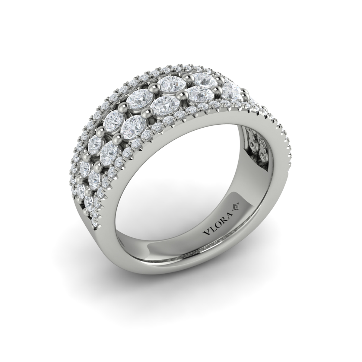 Diamond Multi-Row Statement Ring