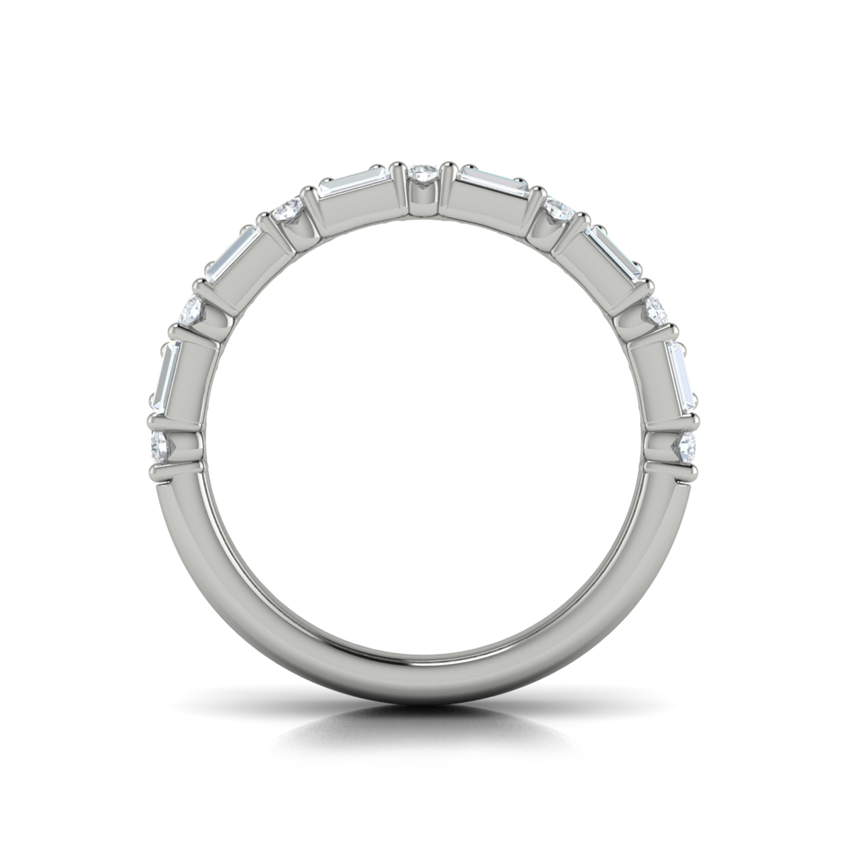 Diamond Baguette Three Row Ring