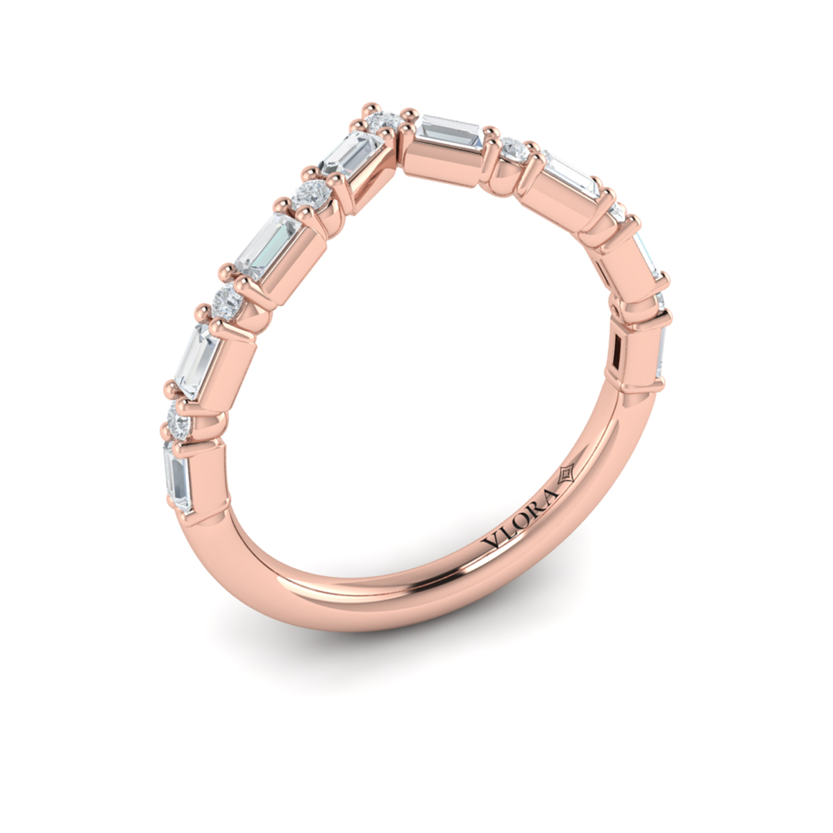 Diamond Baguette Chevron Ring