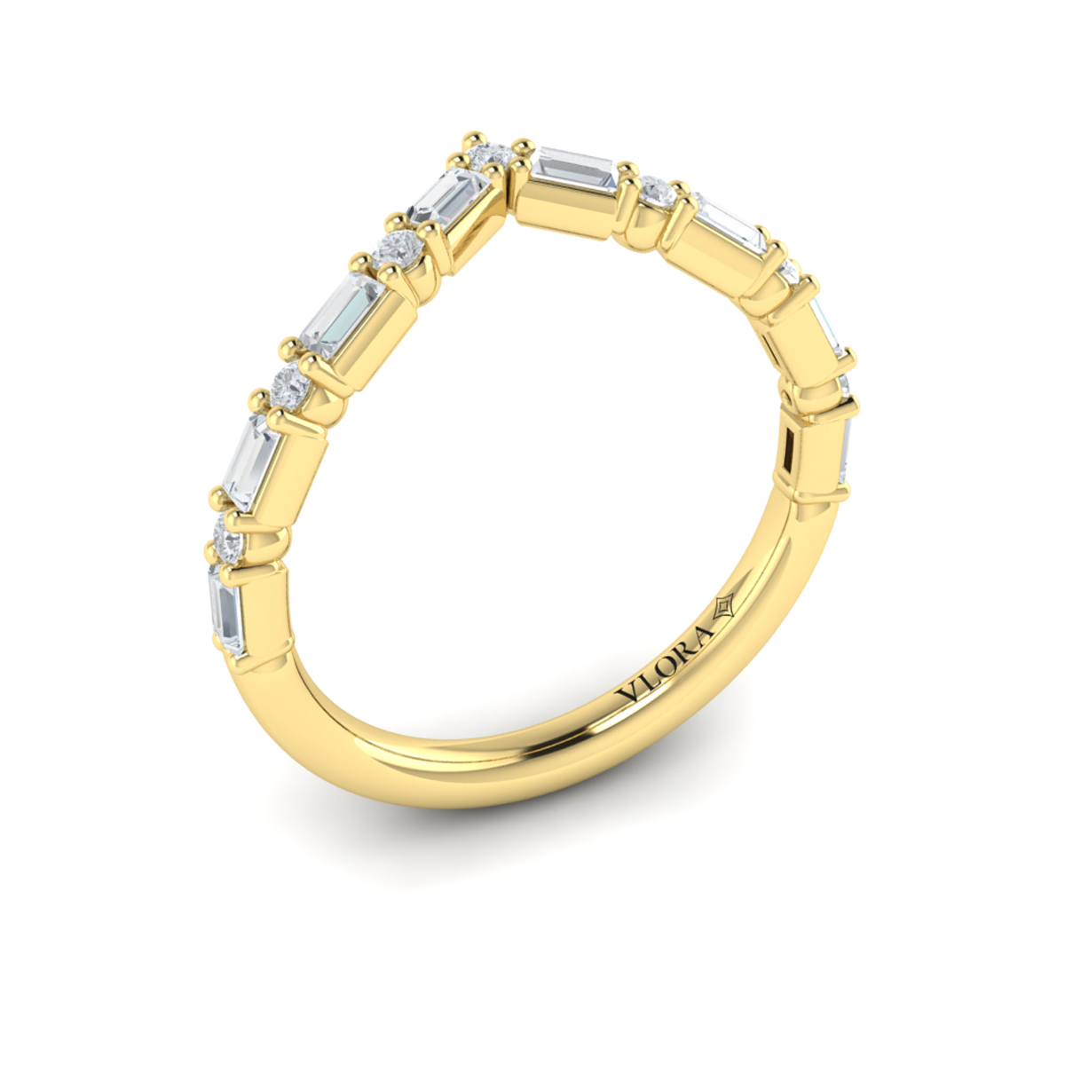 Diamond Baguette Chevron Ring