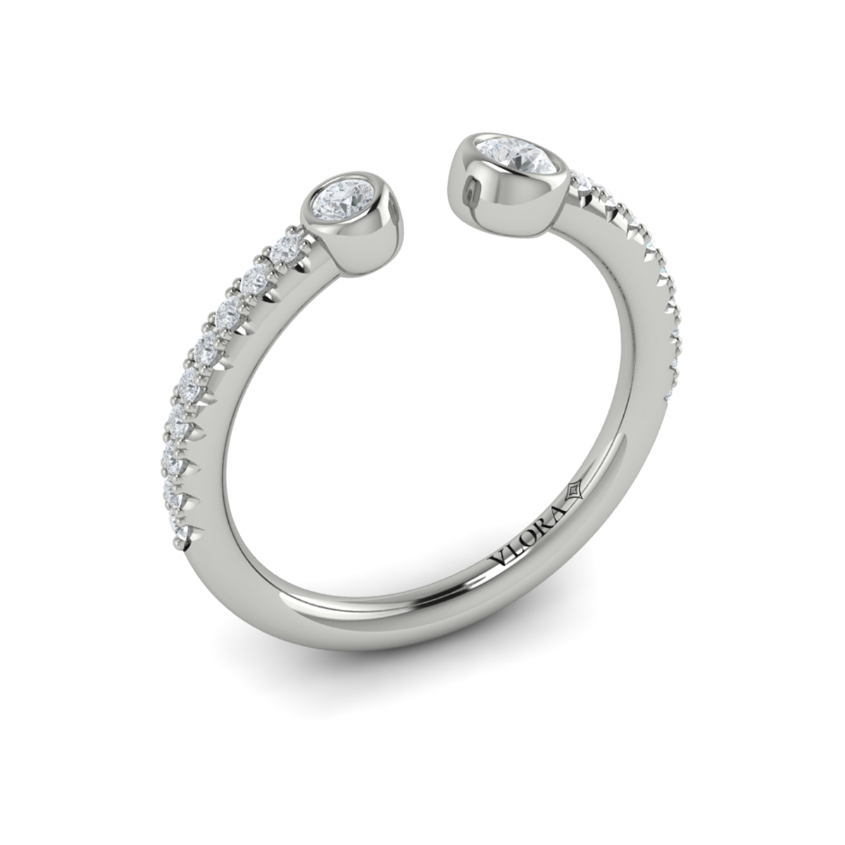 Graduating Diamond Open Ring