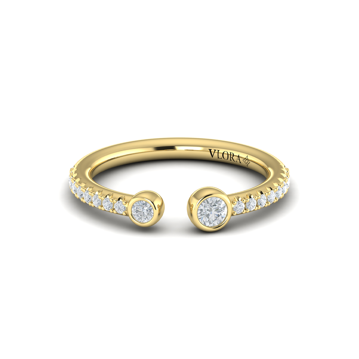 Graduating Diamond Open Ring