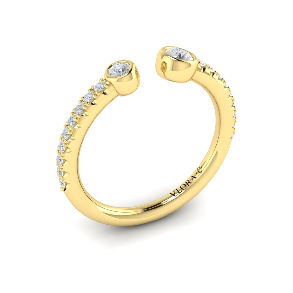 Graduating Diamond Open Ring