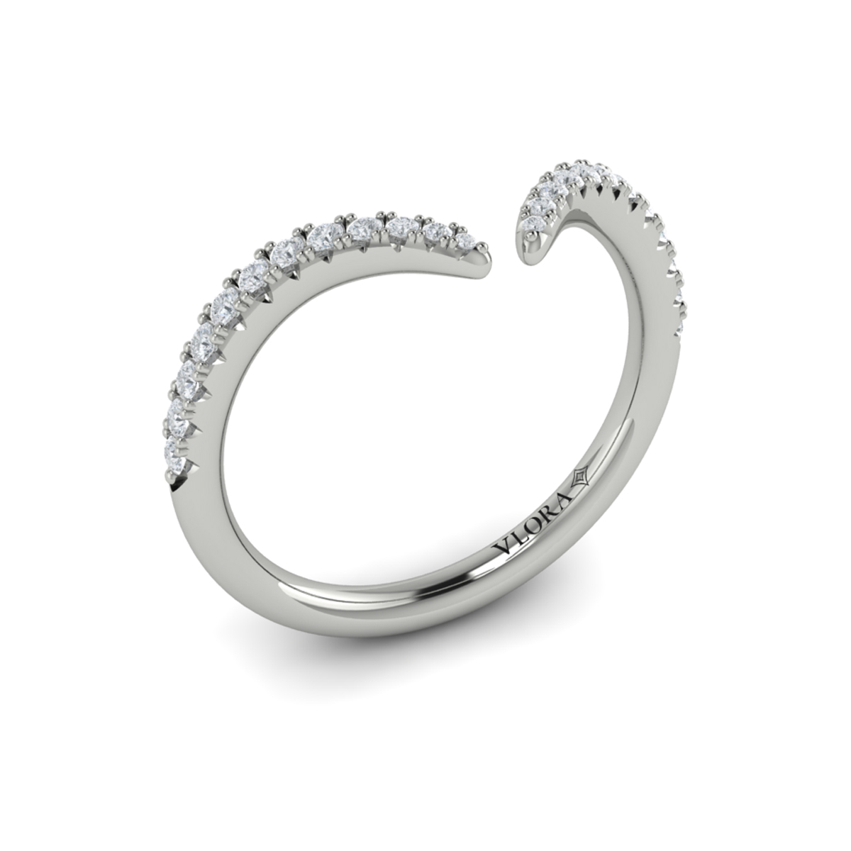 Diamond Open Chevron Ring