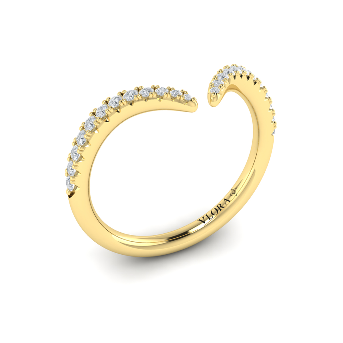 Diamond Open Chevron Ring