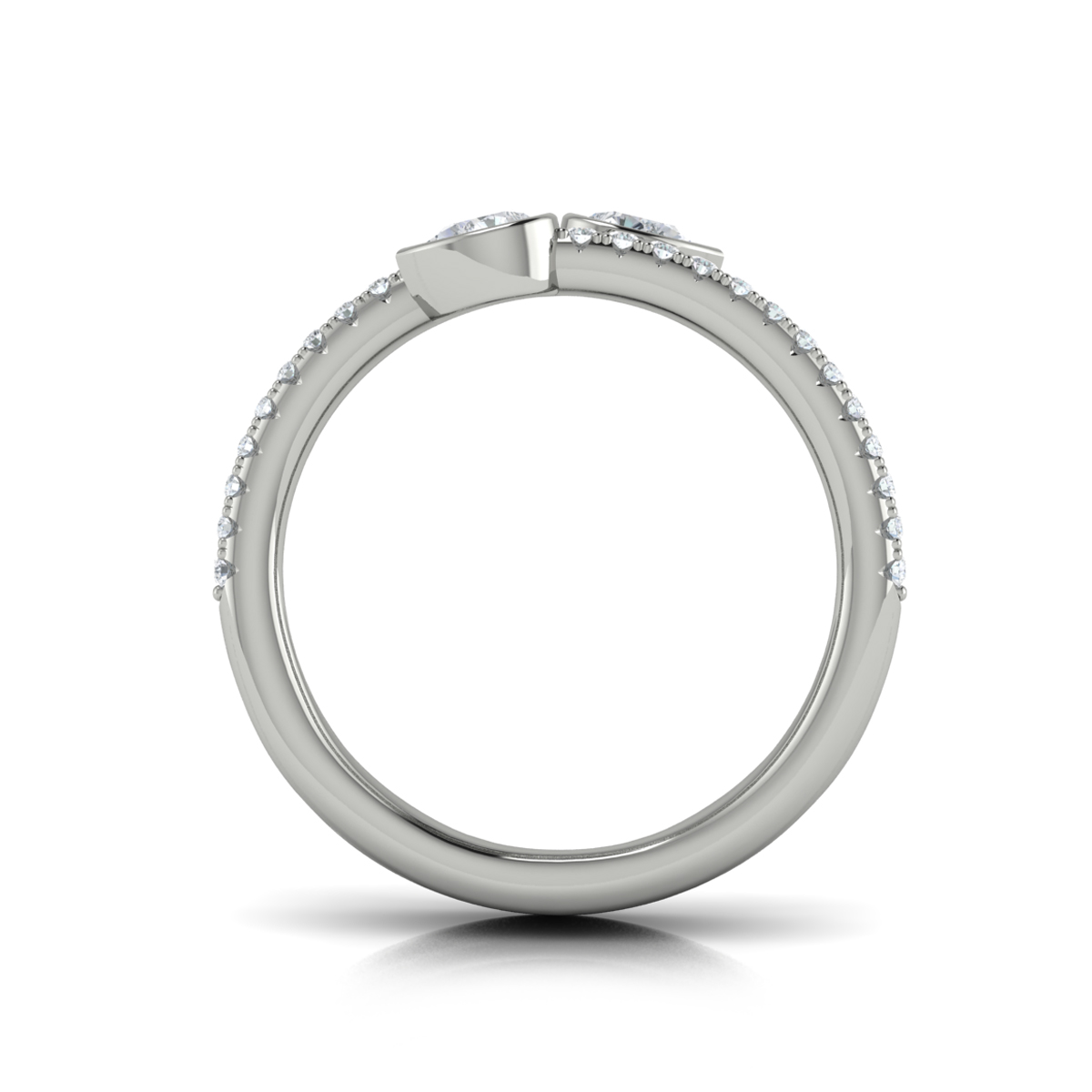 Diamond Three Row Diamond Pear Wrap Ring
