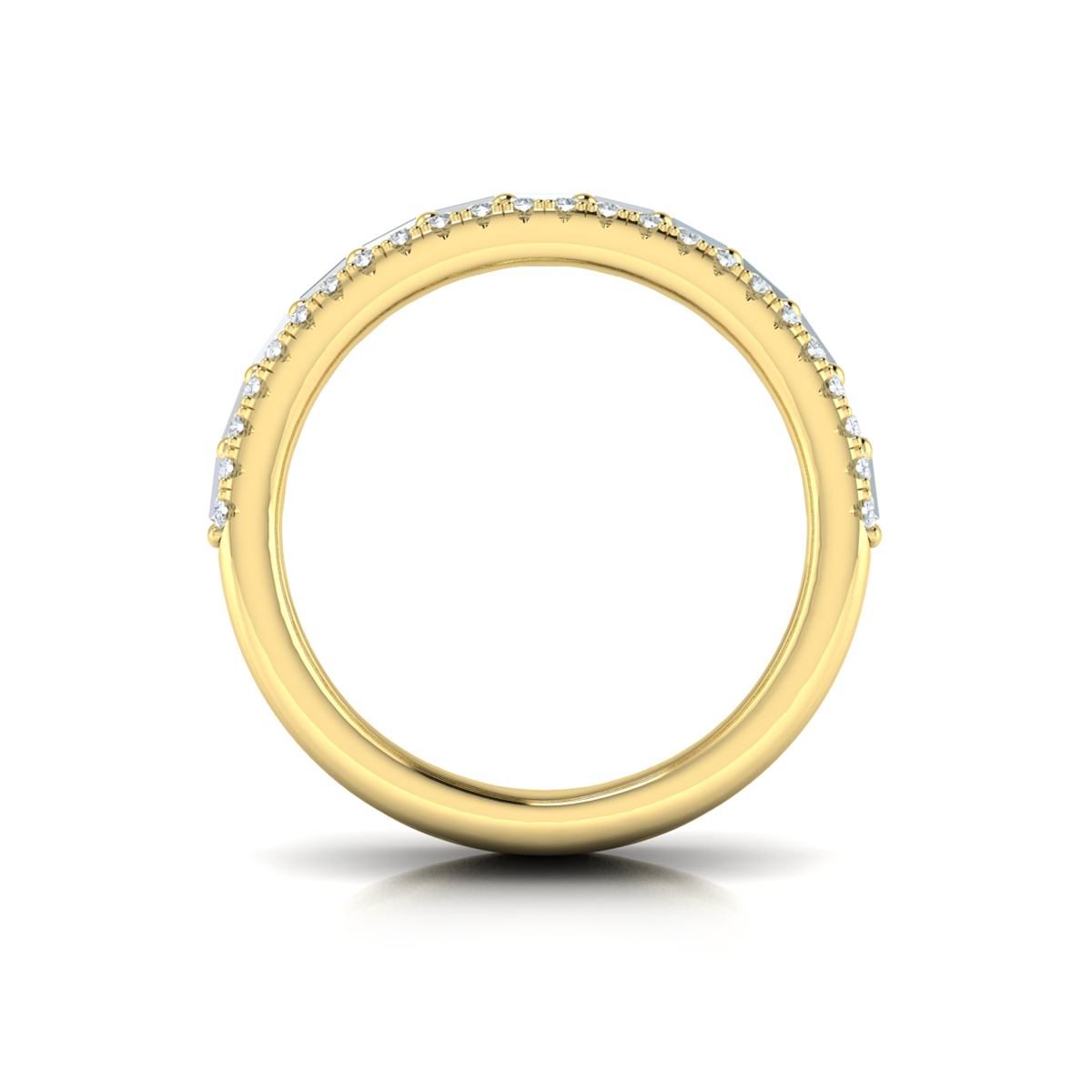 Diamond Open Three Row and Diamond Baguettes Ring