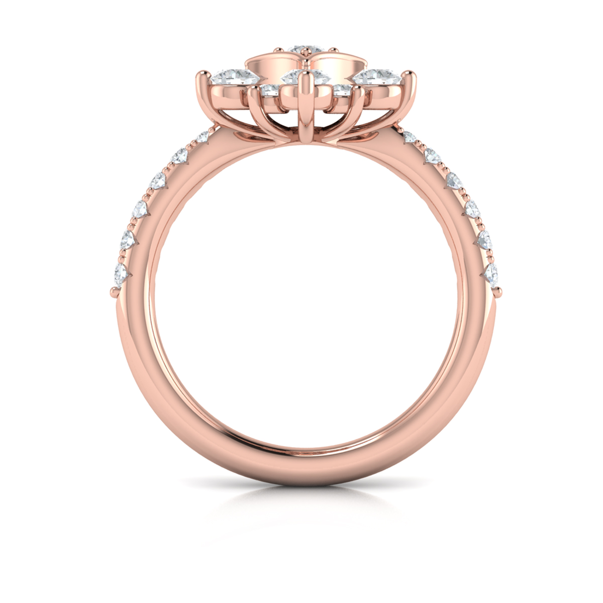 Floating Diamond Floral and Vlora Star Ring