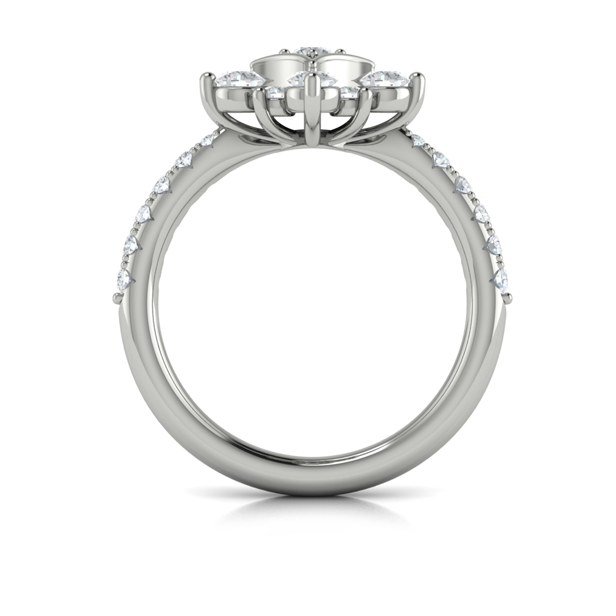 Floating Diamond Floral and Vlora Star Ring