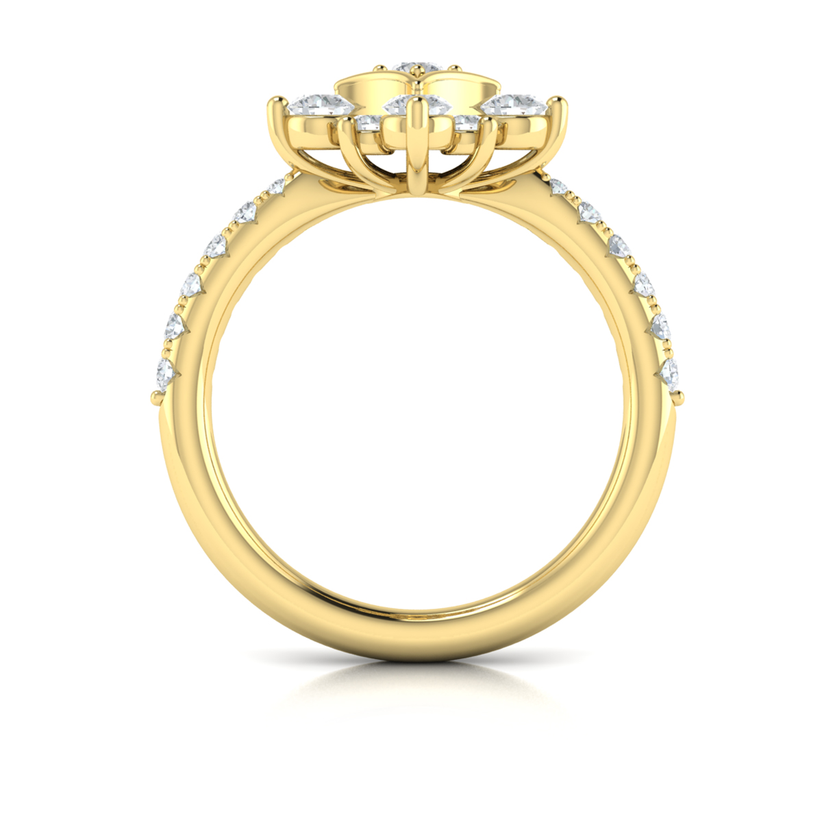 Floating Diamond Floral and Vlora Star Ring