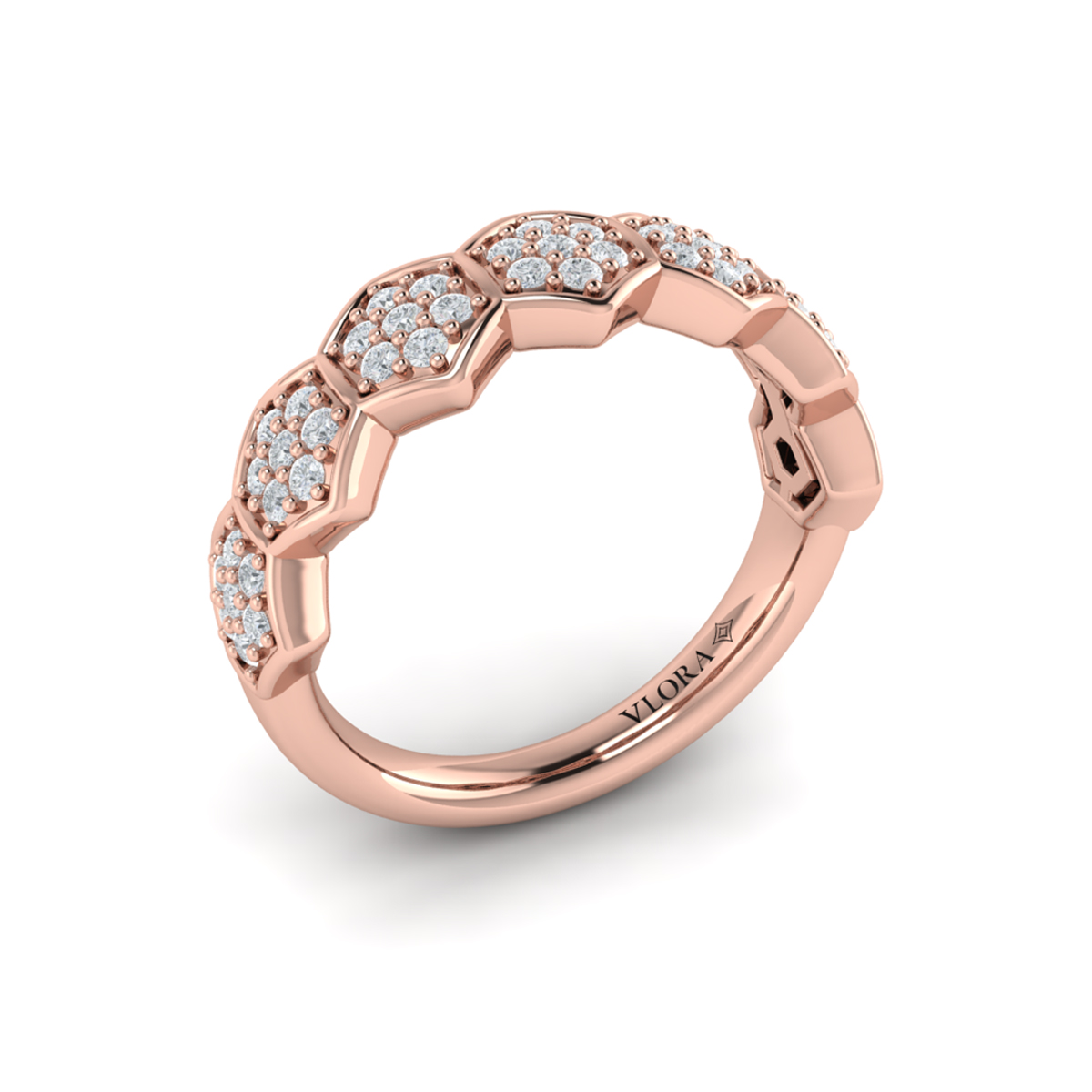 Diamond Cluster Honeycomb Ring