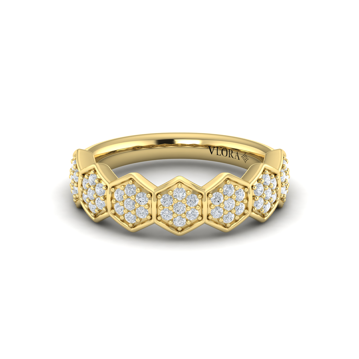 Diamond Cluster Honeycomb Ring