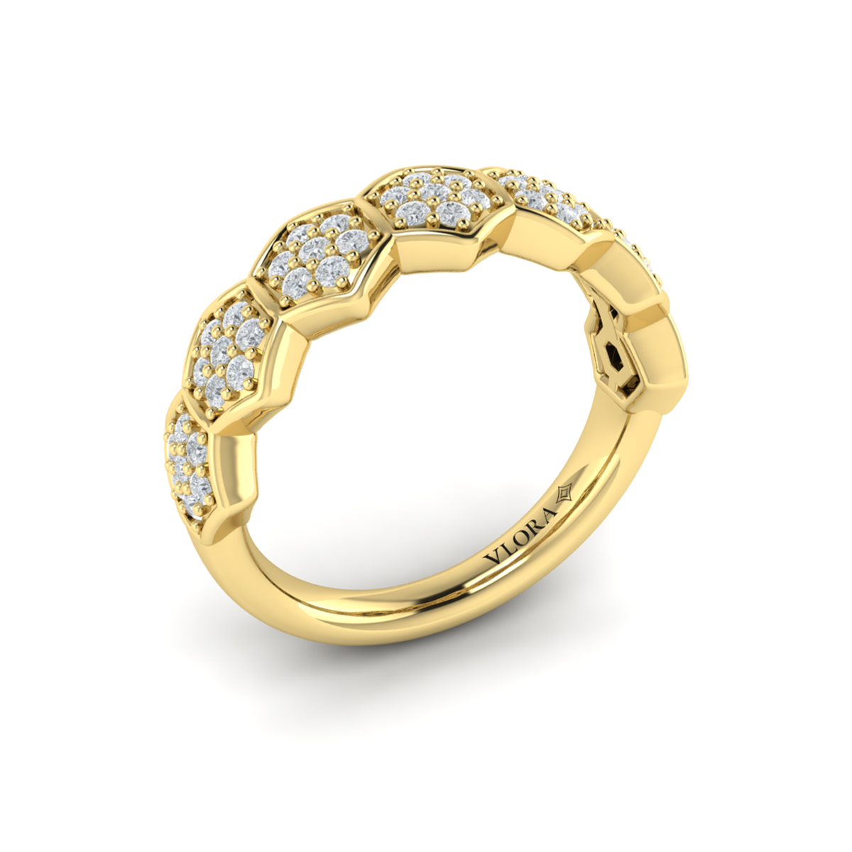 Diamond Cluster Honeycomb Ring