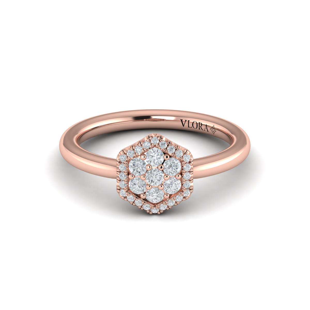Diamond Cluster Single Honeycomb Ring