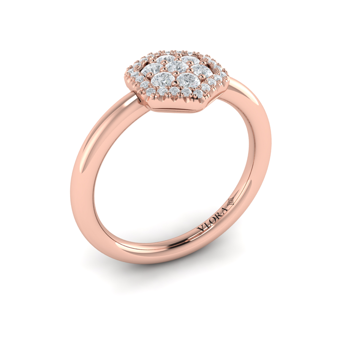 Diamond Cluster Single Honeycomb Ring