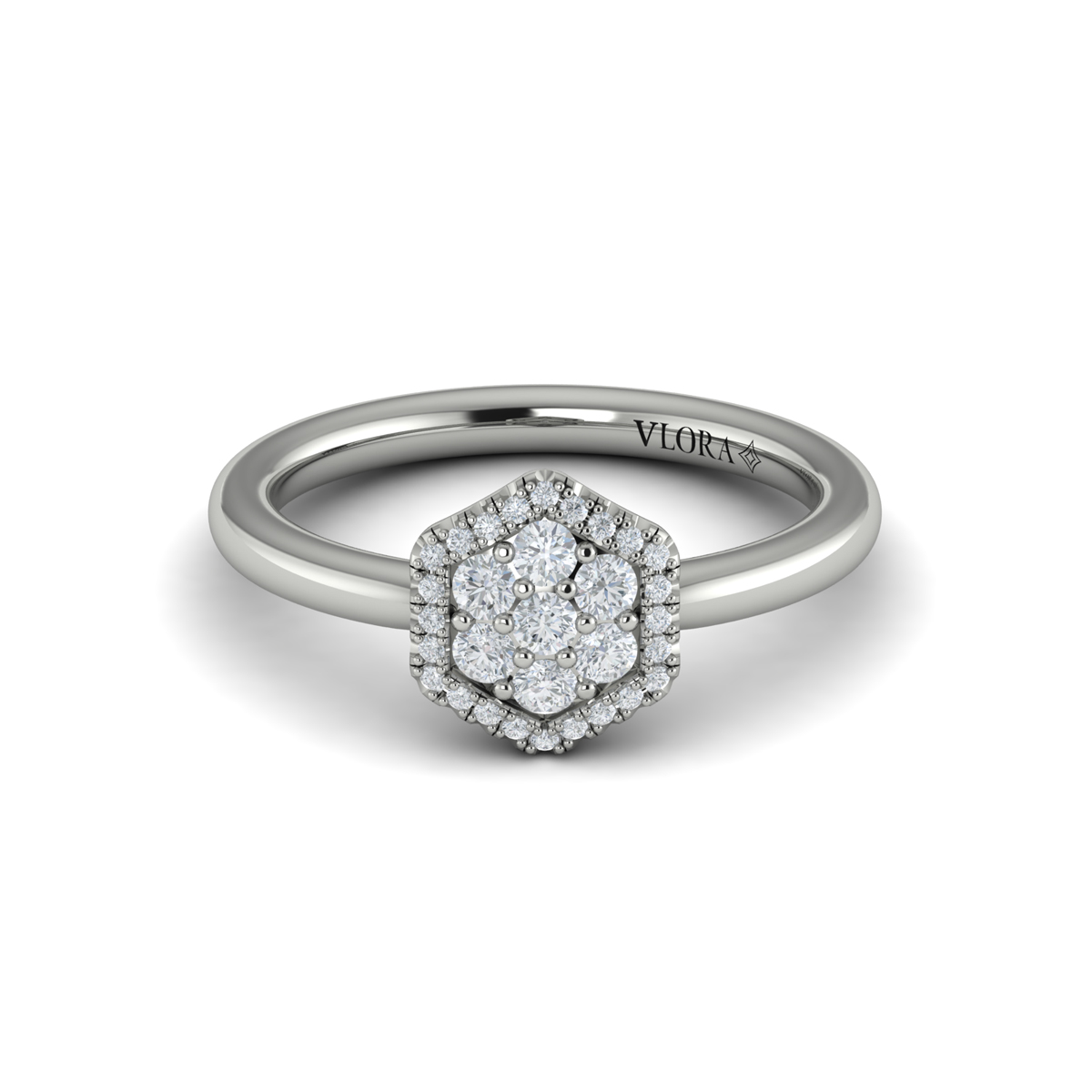 Diamond Cluster Single Honeycomb Ring