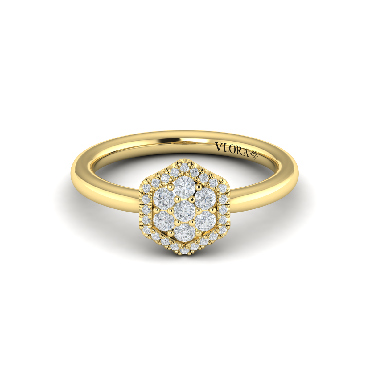 Diamond Cluster Single Honeycomb Ring