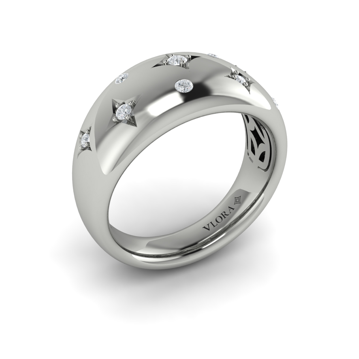 Diamond Vlora Star Dome Ring