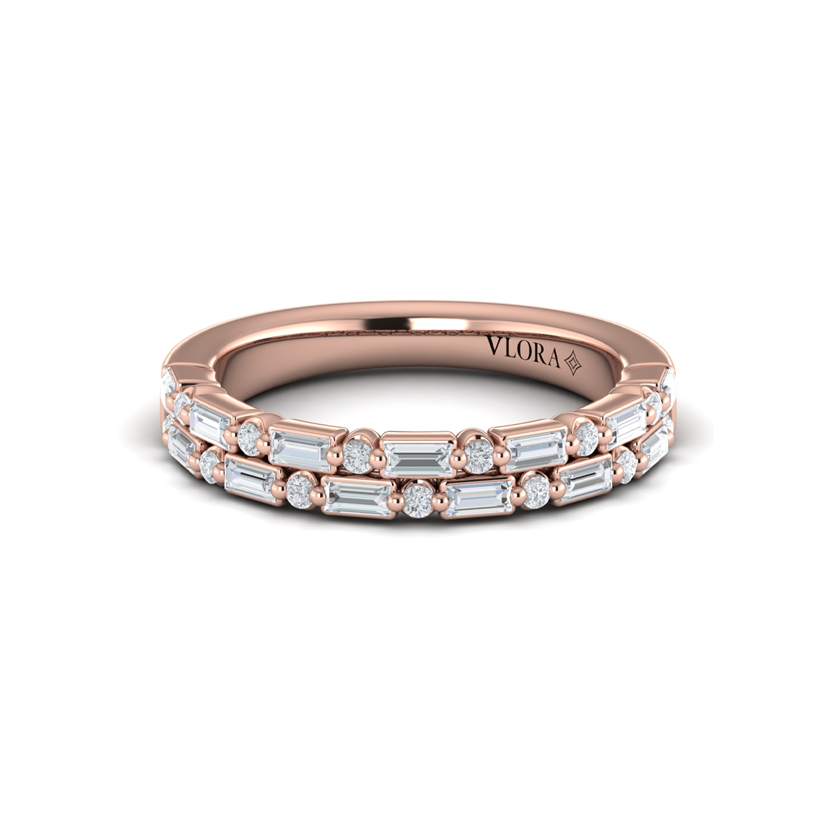 Diamond Baguette Two Row Ring