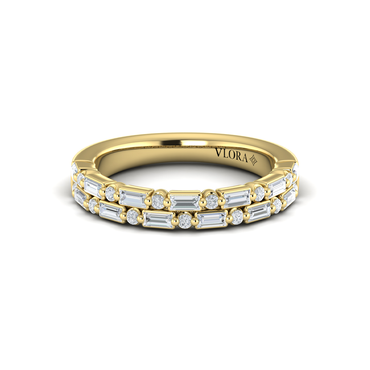 Diamond Baguette Two Row Ring
