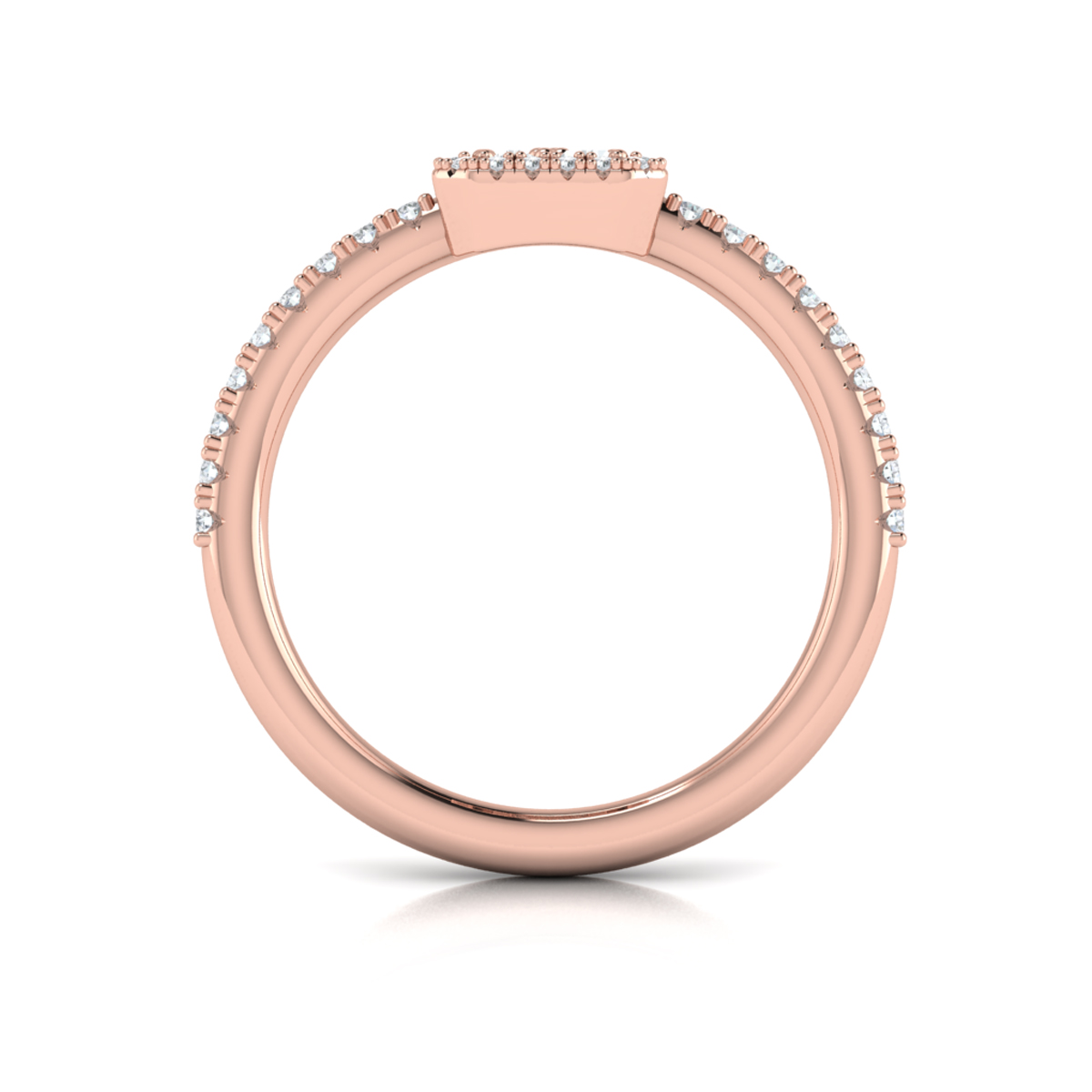 Diamond Halo with Diamond Baguettes Ring