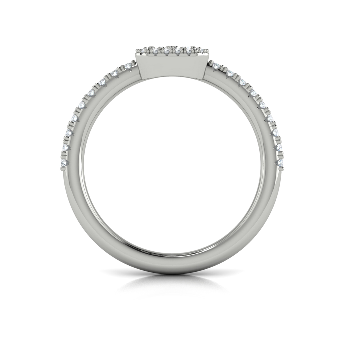 Diamond Halo with Diamond Baguettes Ring
