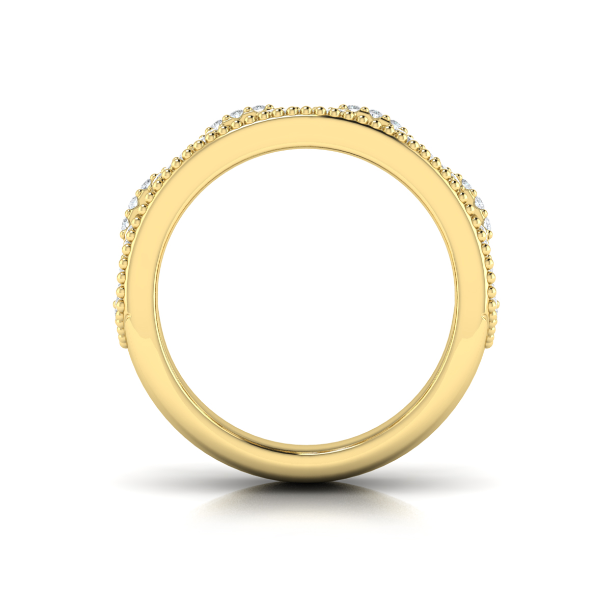 Diamond Open Honeycomb Link Ring