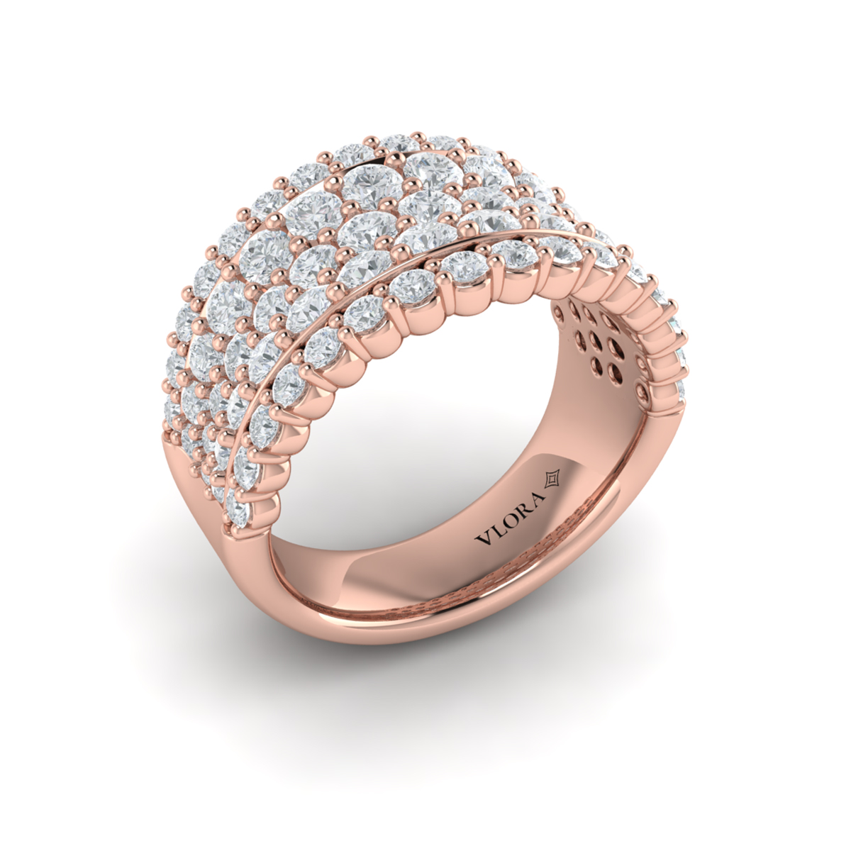 Diamond Multi-Row Statement Ring