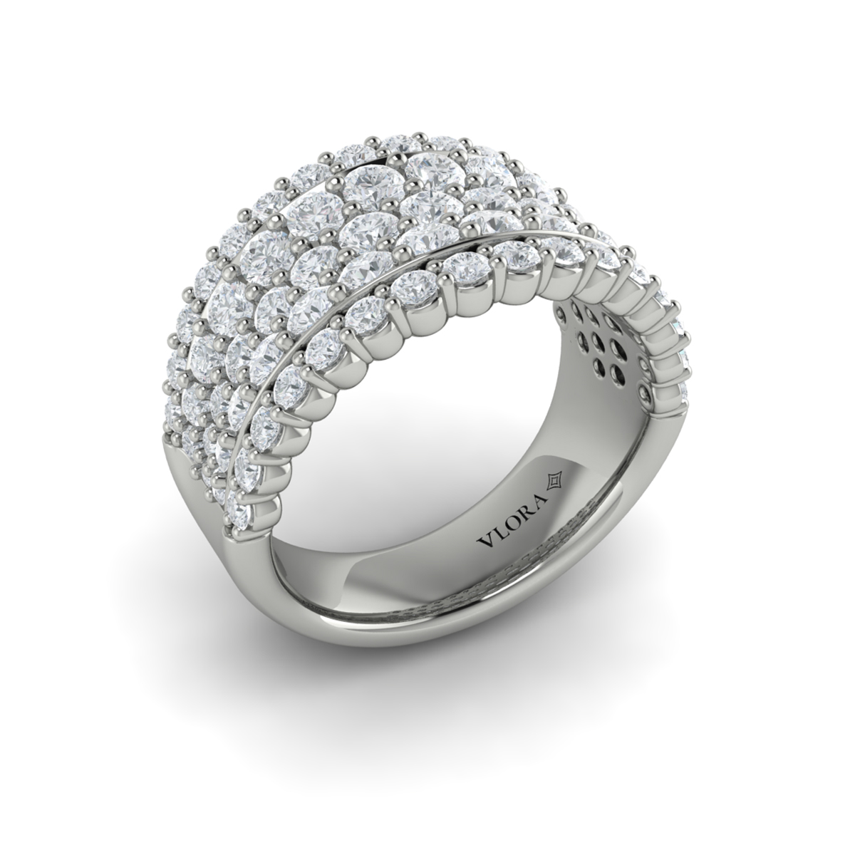 Diamond Multi-Row Statement Ring