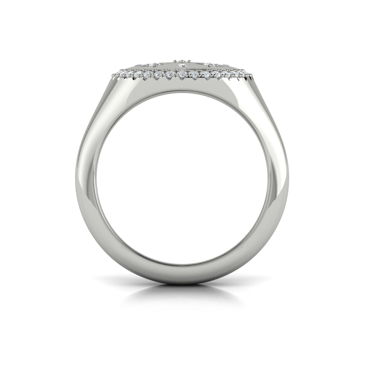 Star Diamonds and Bezel Signet Ring
